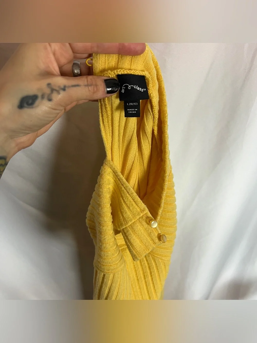 Vibrant Yellow Ribbed Knit T-Shirt Sweater Bodycon Dress